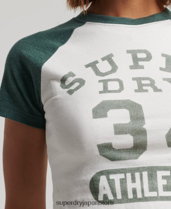 カレッジグラフィック クロップド Tシャツ 女性 Superdry 衣類 白 2J62PZ6216