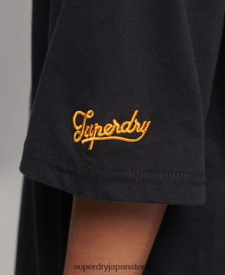 ヴィンテージカレッジTシャツ 女性 Superdry 衣類 黒 2J62PZ6217