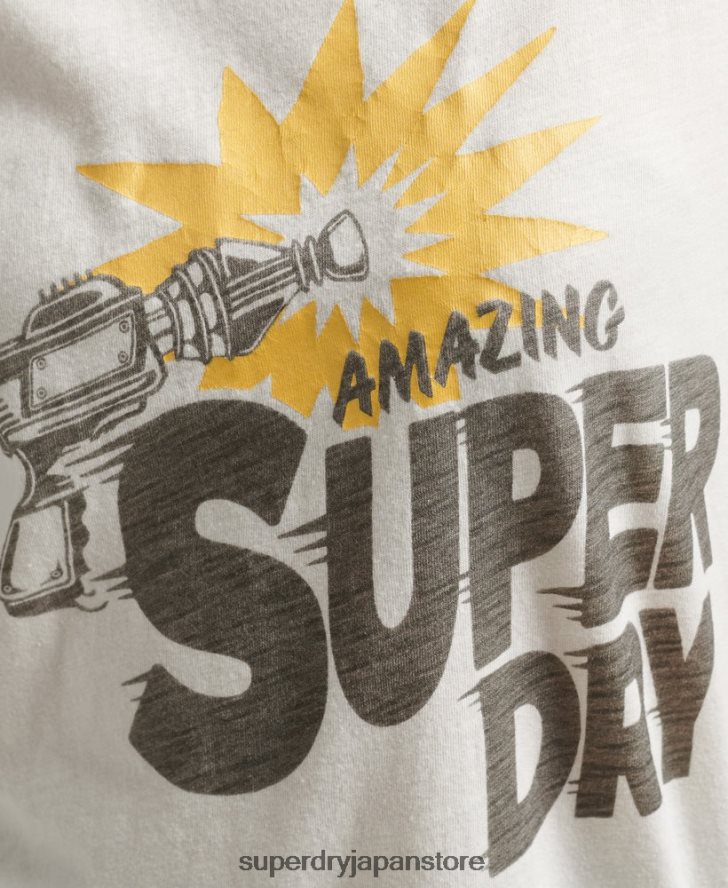 ヴィンテージ インディー T シャツ 女性 Superdry 衣類 クリーム 2J62PZ6221