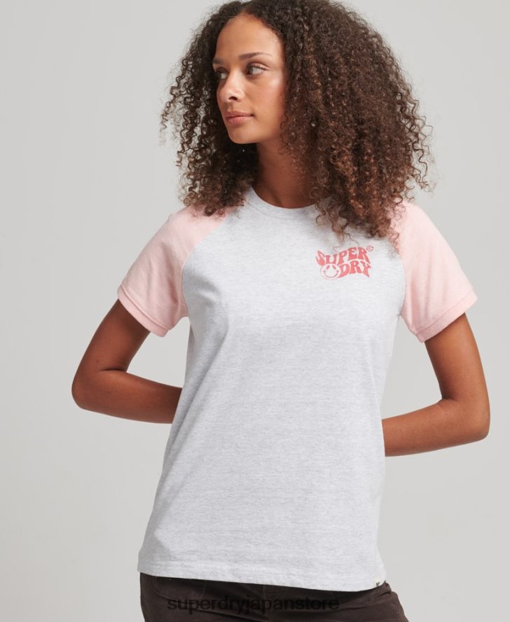 リサイクルラグランTシャツ 女性 Superdry 衣類 グレー 2J62PZ6225