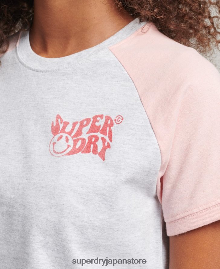 リサイクルラグランTシャツ 女性 Superdry 衣類 グレー 2J62PZ6225