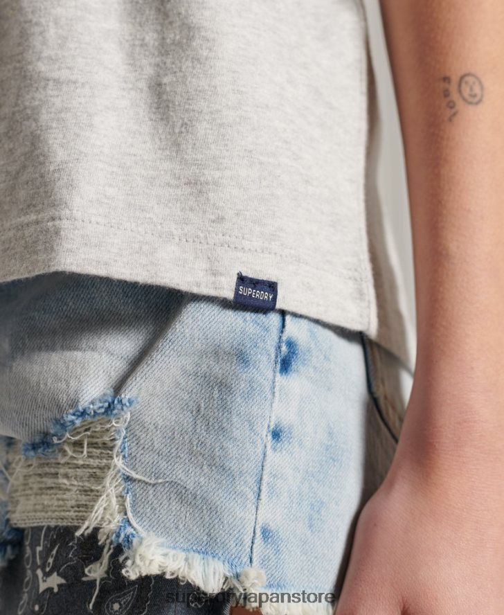 オーガニックコットン エッセンシャル Tシャツ 女性 Superdry 衣類 ライトグレー 2J62PZ6228