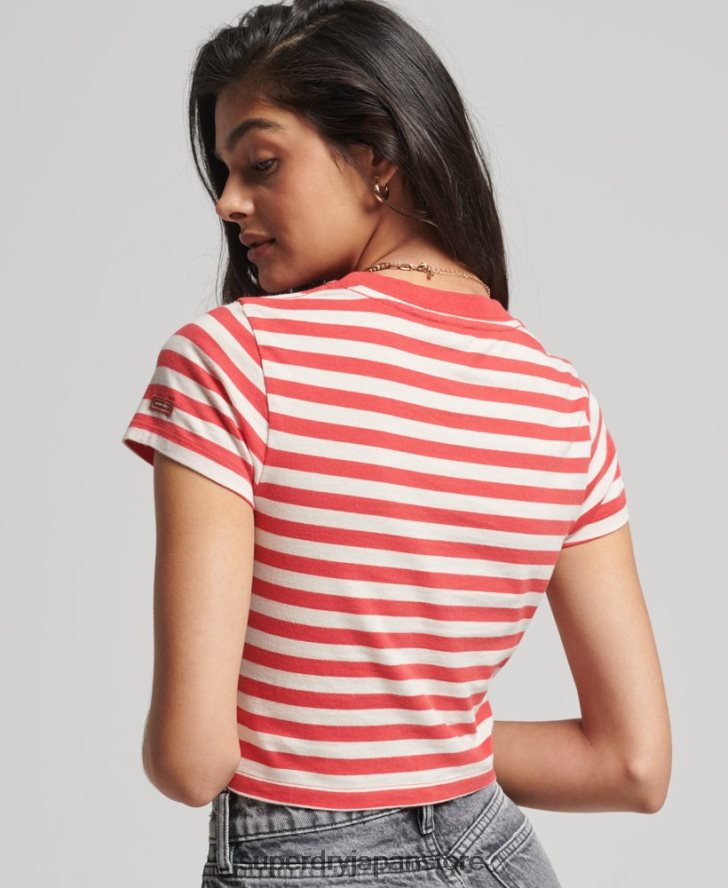 オーガニックコットン ヴィンテージ クロップ Tシャツ 女性 Superdry 衣類 赤 2J62PZ6235