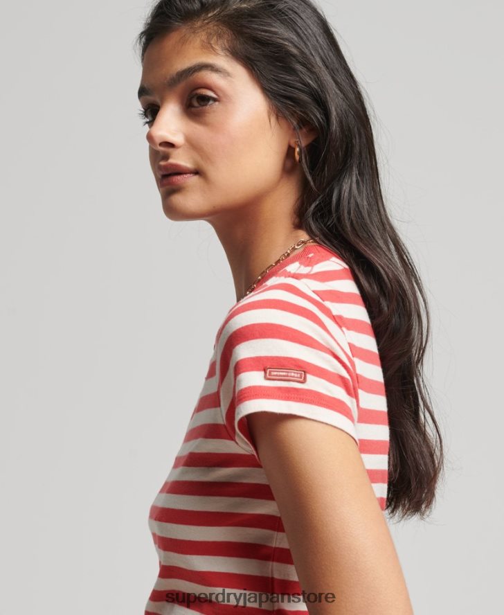 オーガニックコットン ヴィンテージ クロップ Tシャツ 女性 Superdry 衣類 赤 2J62PZ6235