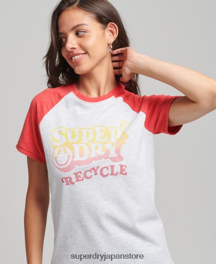 リサイクルラグランTシャツ 女性 Superdry 衣類 グレー 2J62PZ6237