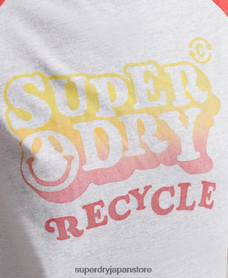 リサイクルラグランTシャツ 女性 Superdry 衣類 グレー 2J62PZ6237