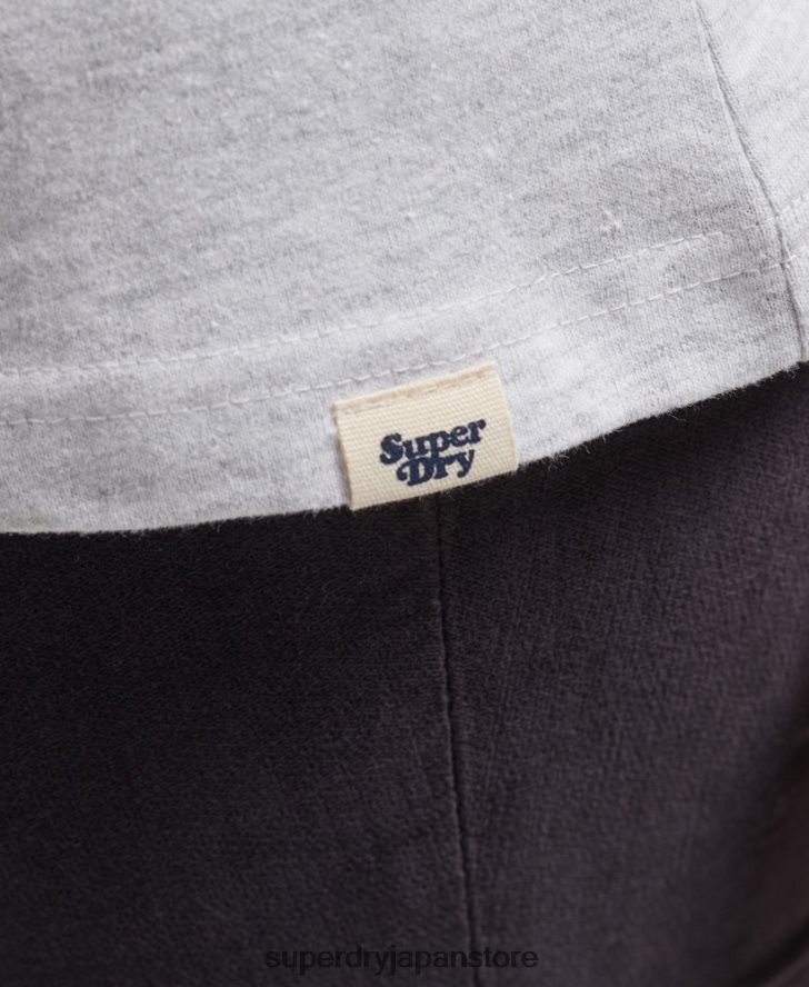 リサイクルラグランTシャツ 女性 Superdry 衣類 グレー 2J62PZ6237