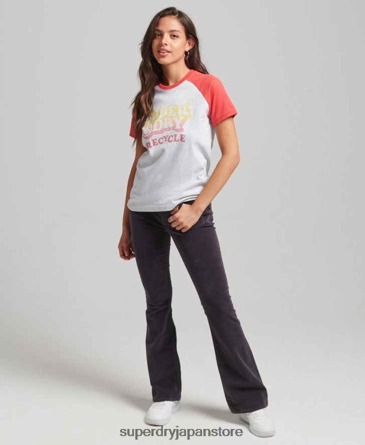 リサイクルラグランTシャツ 女性 Superdry 衣類 グレー 2J62PZ6237
