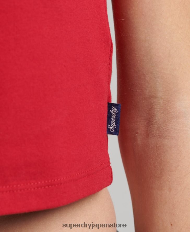 オーガニックコットン クロップドベースボール Tシャツ 女性 Superdry 衣類 海軍 2J62PZ6238