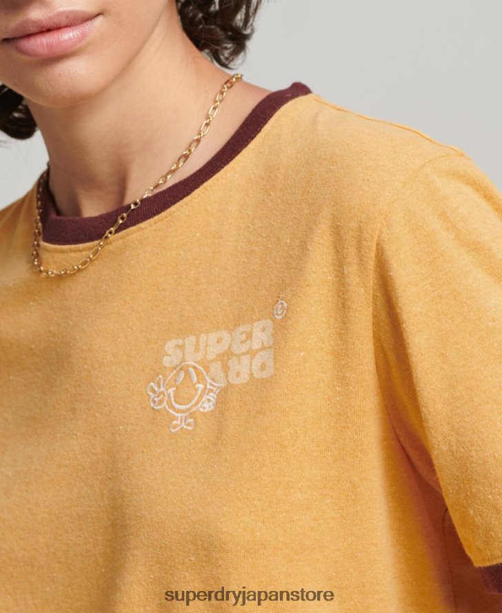 リサイクルリンガーTシャツ 女性 Superdry 衣類 黄色 2J62PZ6241
