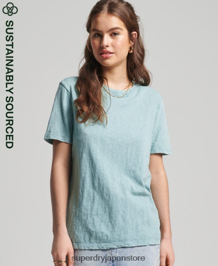 オーガニックコットン ヴィンテージ サーフ ランチェロ Tシャツ 女性 Superdry 衣類 ライトブルー 2J62PZ6245