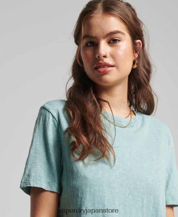 オーガニックコットン ヴィンテージ サーフ ランチェロ Tシャツ 女性 Superdry 衣類 ライトブルー 2J62PZ6245