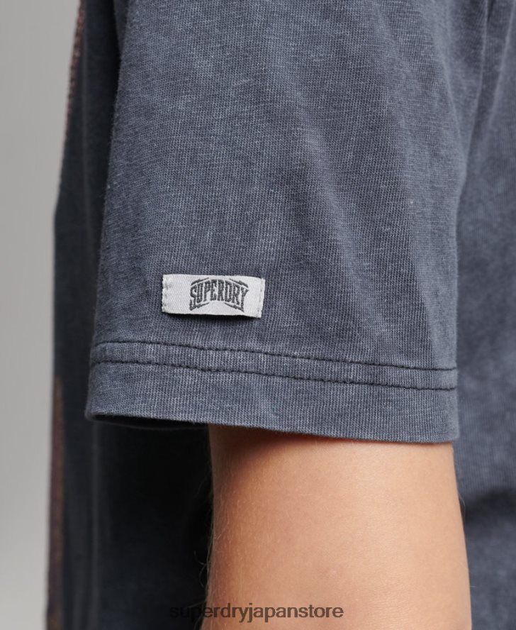 ブランドマークメタルTシャツ 女性 Superdry 衣類 黒 2J62PZ6248