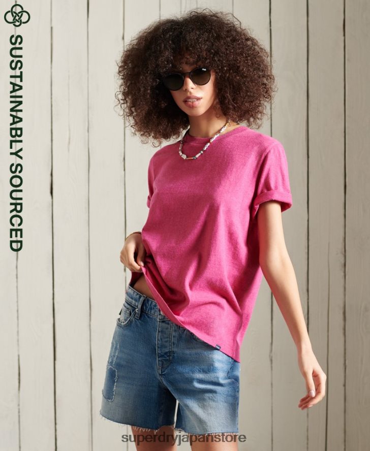 オーガニックコットン エッセンシャル Tシャツ 女性 Superdry 衣類 ピンク 2J62PZ6249