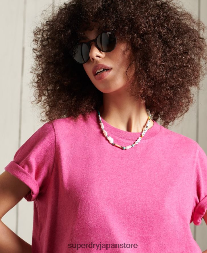 オーガニックコットン エッセンシャル Tシャツ 女性 Superdry 衣類 ピンク 2J62PZ6249