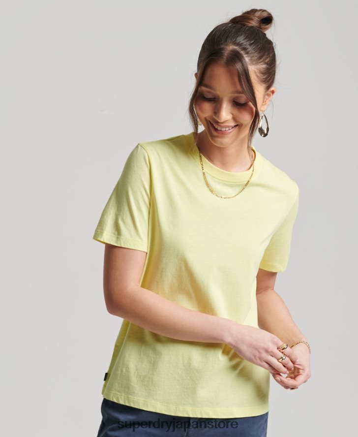 オーガニックコットンスタジオエッセンシャルTシャツ 女性 Superdry 衣類 黄色 2J62PZ6250