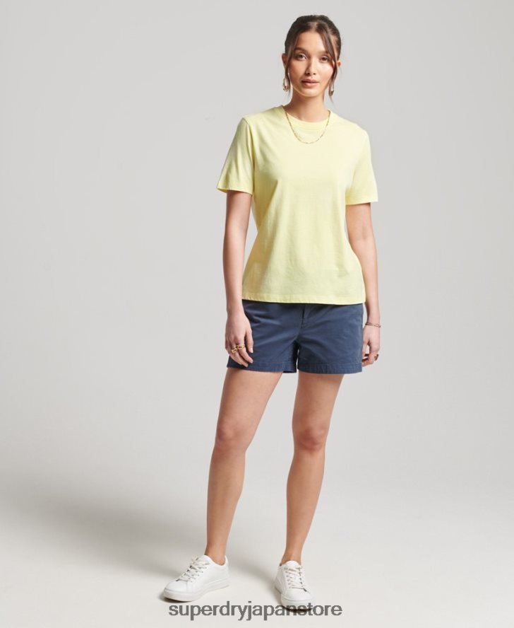 オーガニックコットンスタジオエッセンシャルTシャツ 女性 Superdry 衣類 黄色 2J62PZ6250