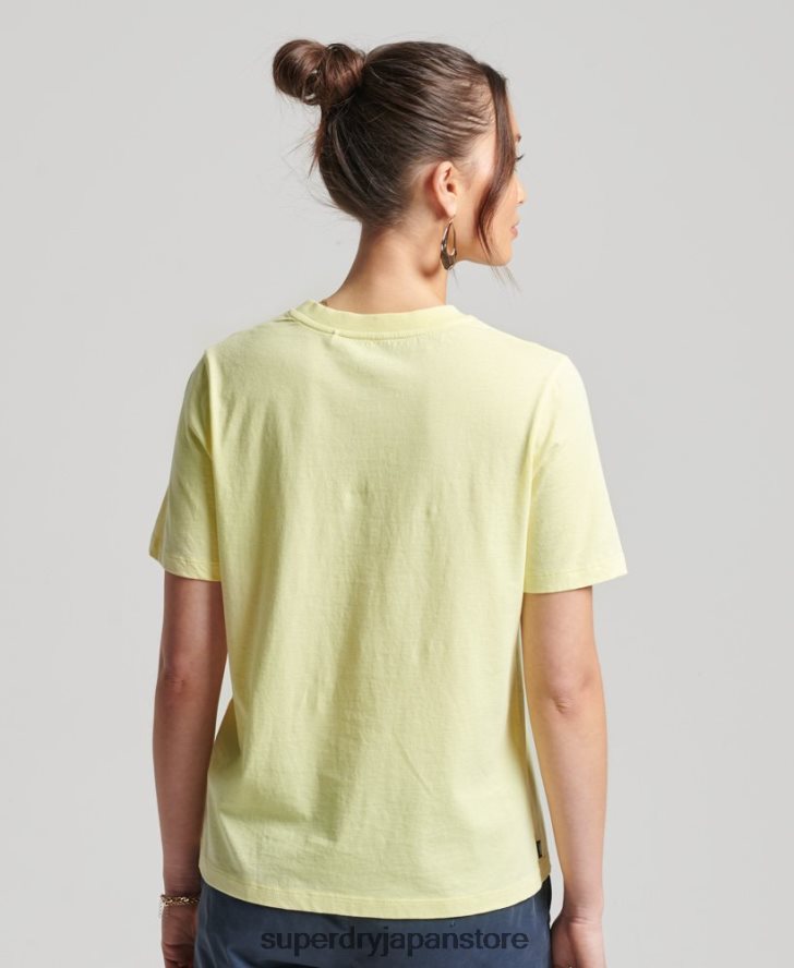 オーガニックコットンスタジオエッセンシャルTシャツ 女性 Superdry 衣類 黄色 2J62PZ6250