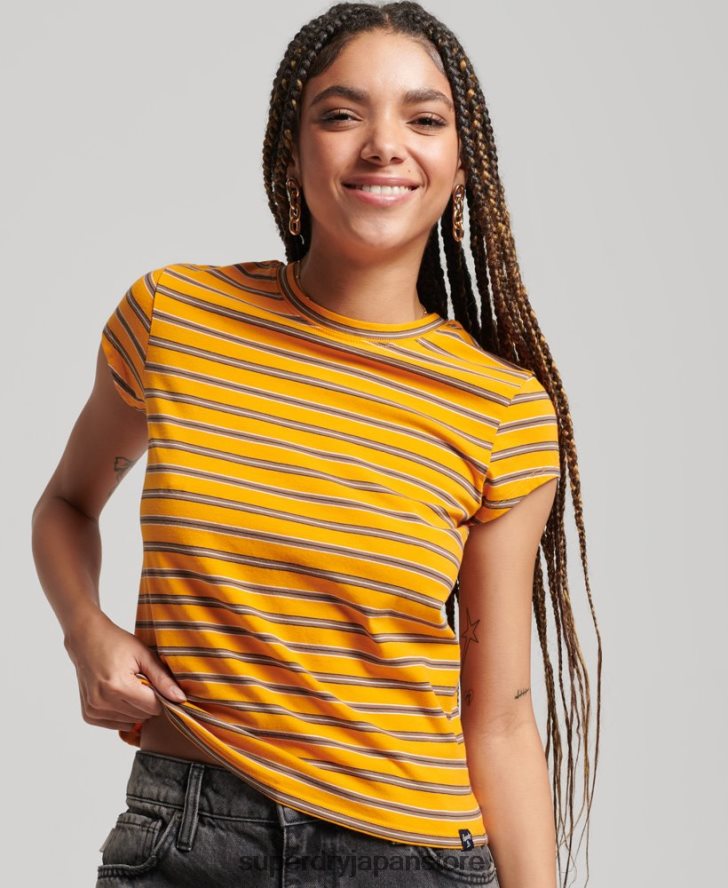 ヴィンテージ クロップド T シャツ 女性 Superdry 衣類 金 2J62PZ6252