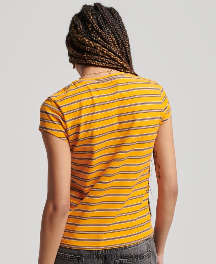 ヴィンテージ クロップド T シャツ 女性 Superdry 衣類 金 2J62PZ6252
