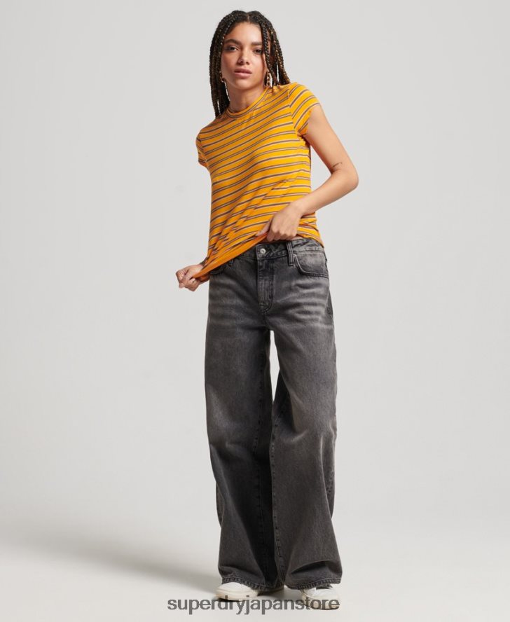 ヴィンテージ クロップド T シャツ 女性 Superdry 衣類 金 2J62PZ6252