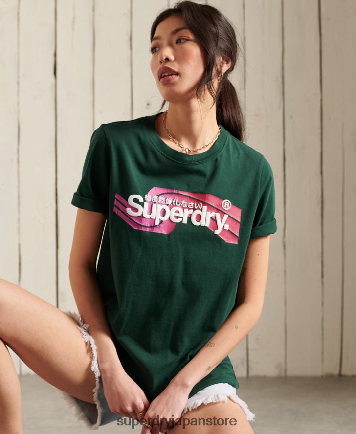 コアロゴカリTシャツ 女性 Superdry 衣類 ターコイズ 2J62PZ6253