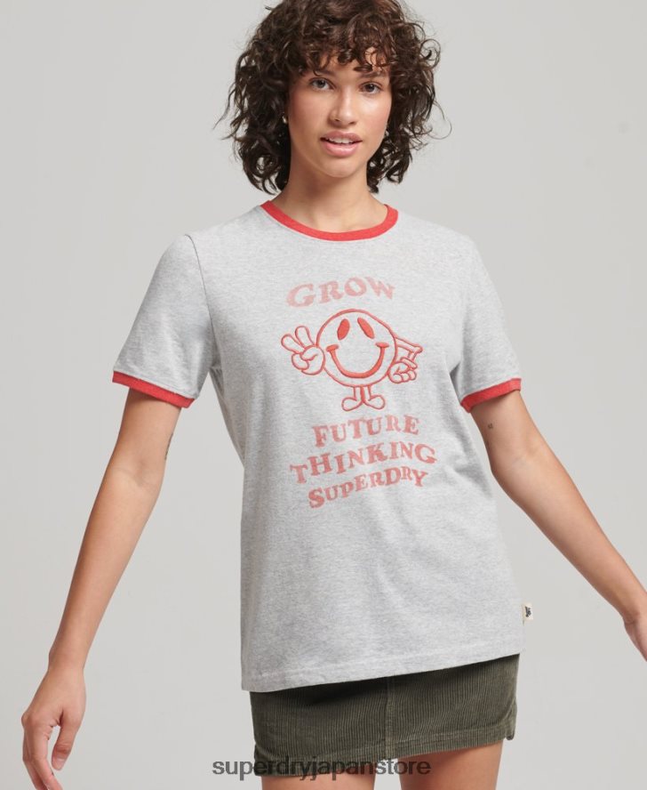 リサイクルリンガーTシャツ 女性 Superdry 衣類 グレー 2J62PZ6254