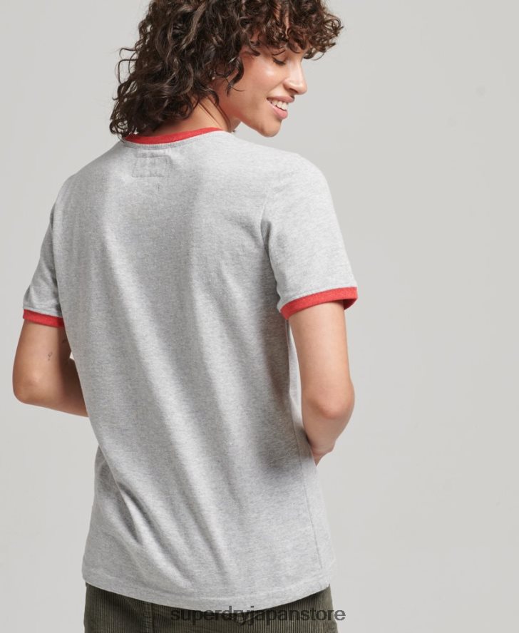リサイクルリンガーTシャツ 女性 Superdry 衣類 グレー 2J62PZ6254