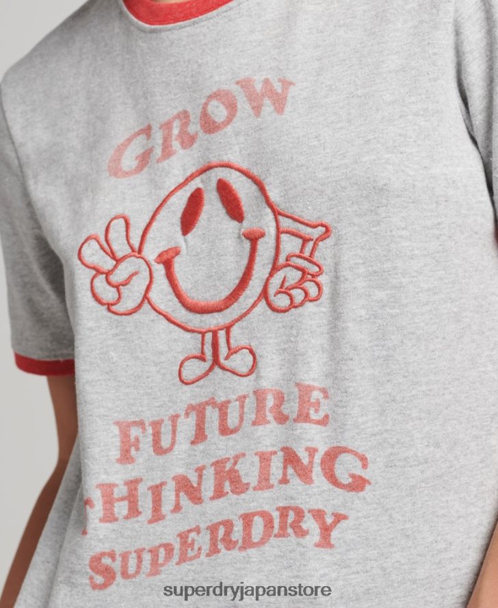 リサイクルリンガーTシャツ 女性 Superdry 衣類 グレー 2J62PZ6254