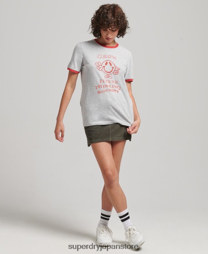 リサイクルリンガーTシャツ 女性 Superdry 衣類 グレー 2J62PZ6254