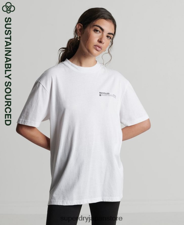 リサイクルマイクロトップTシャツ 女性 Superdry 衣類 白 2J62PZ6255