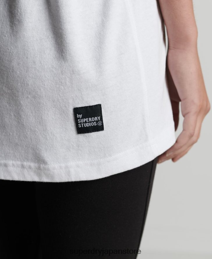 リサイクルマイクロトップTシャツ 女性 Superdry 衣類 白 2J62PZ6255