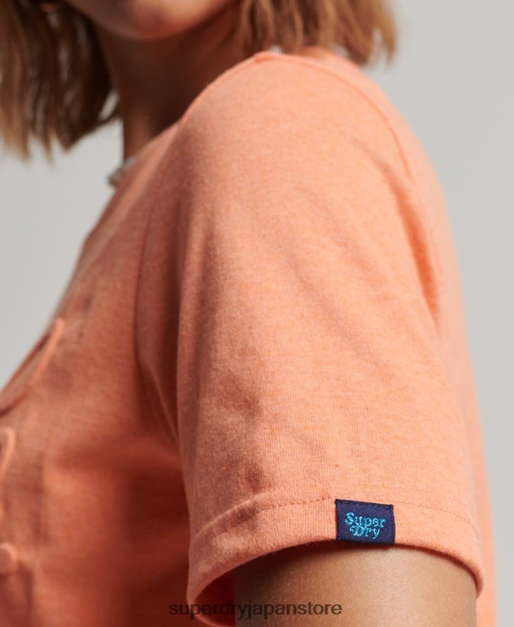 スクリプトスタイル エンボス Tシャツ 女性 Superdry 衣類 オレンジ 2J62PZ6257