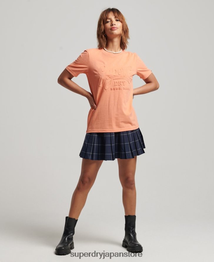 スクリプトスタイル エンボス Tシャツ 女性 Superdry 衣類 オレンジ 2J62PZ6257