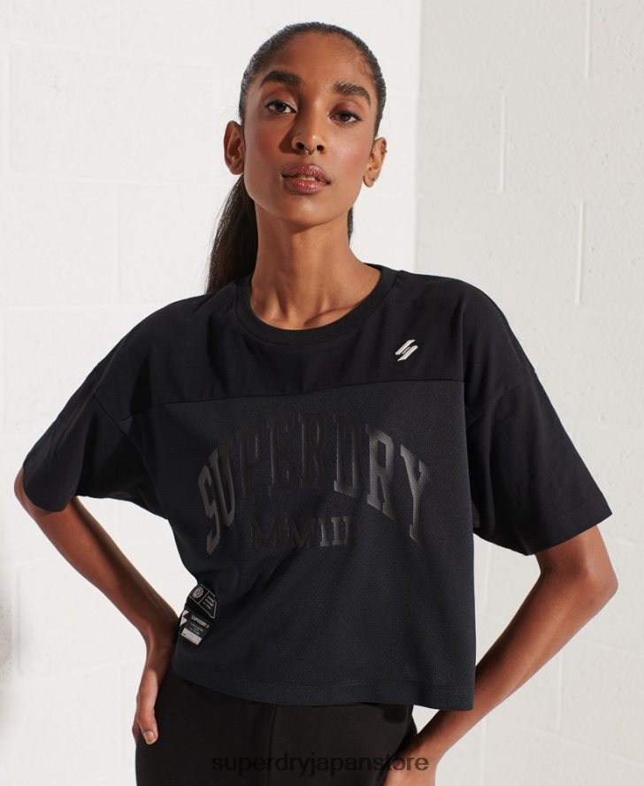 代表アーチ ボクシー T シャツ 女性 Superdry 衣類 黒 2J62PZ6259