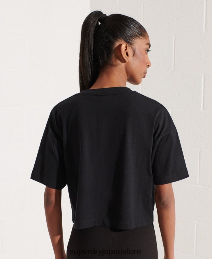 代表アーチ ボクシー T シャツ 女性 Superdry 衣類 黒 2J62PZ6259