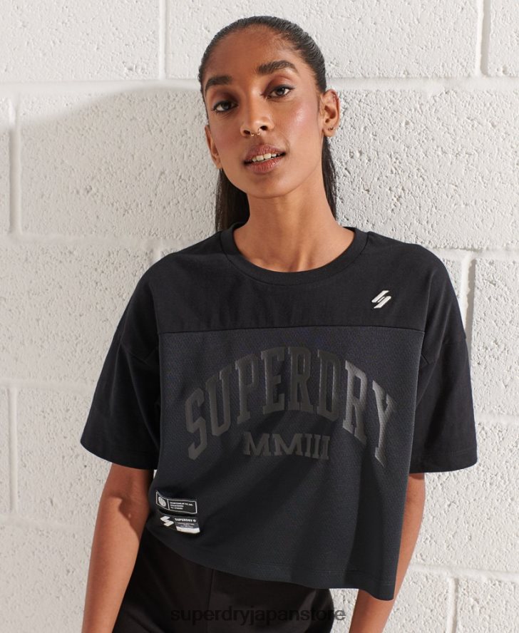 代表アーチ ボクシー T シャツ 女性 Superdry 衣類 黒 2J62PZ6259