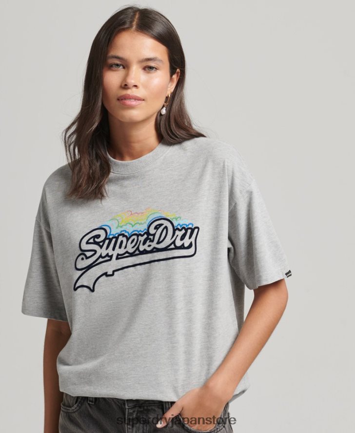 ヴィンテージロゴレインボーTシャツ 女性 Superdry 衣類 グレー 2J62PZ6261