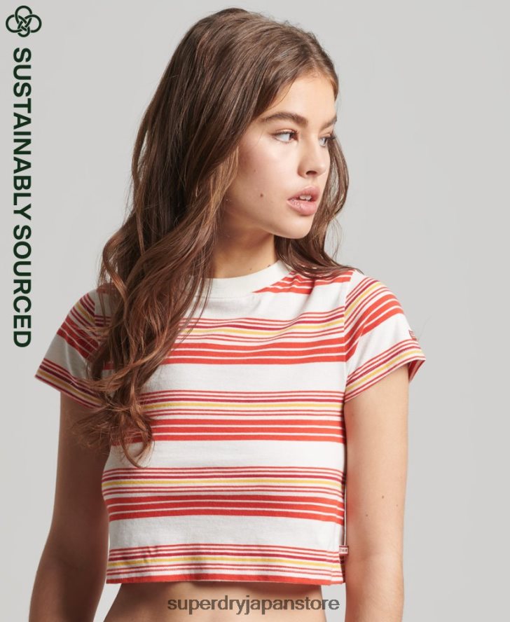 オーガニックコットン ヴィンテージ クロップ Tシャツ 女性 Superdry 衣類 マルチ 2J62PZ6266