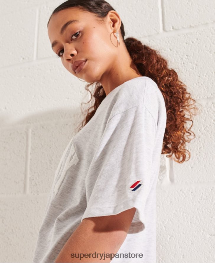 バーシティアーチ モノラル Tシャツ 女性 Superdry 衣類 ライトグレー 2J62PZ6268