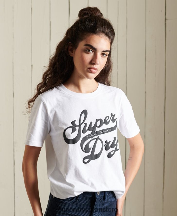 ブラックアウトTシャツ 女性 Superdry 衣類 白 2J62PZ6269
