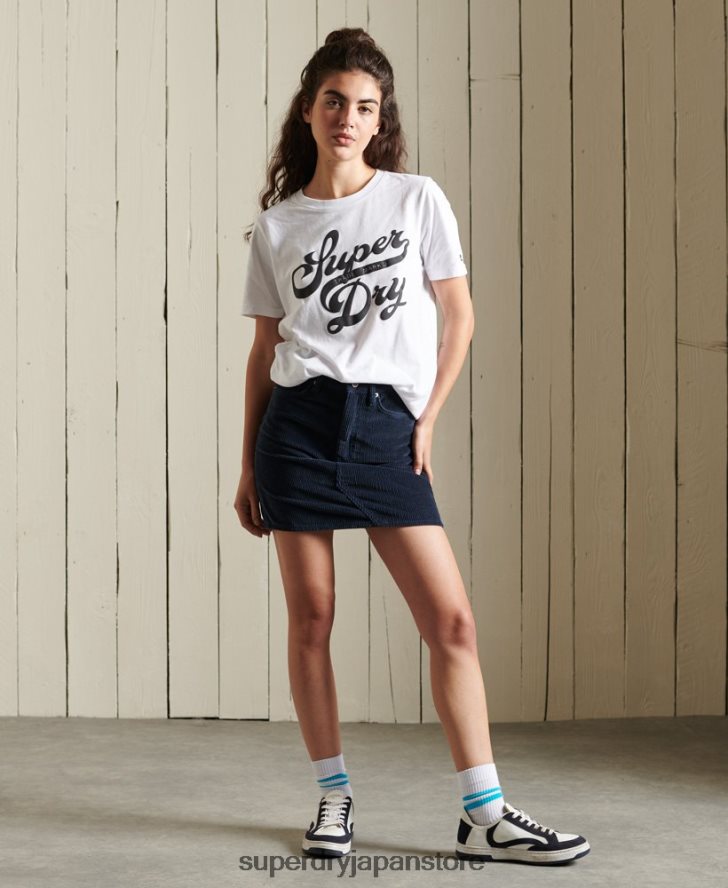 ブラックアウトTシャツ 女性 Superdry 衣類 白 2J62PZ6269