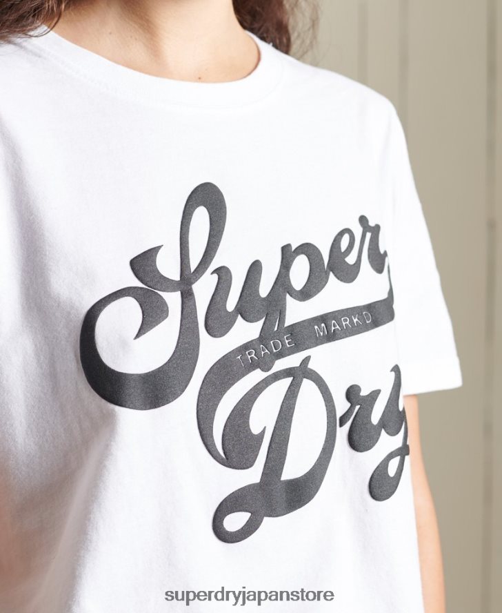 ブラックアウトTシャツ 女性 Superdry 衣類 白 2J62PZ6269