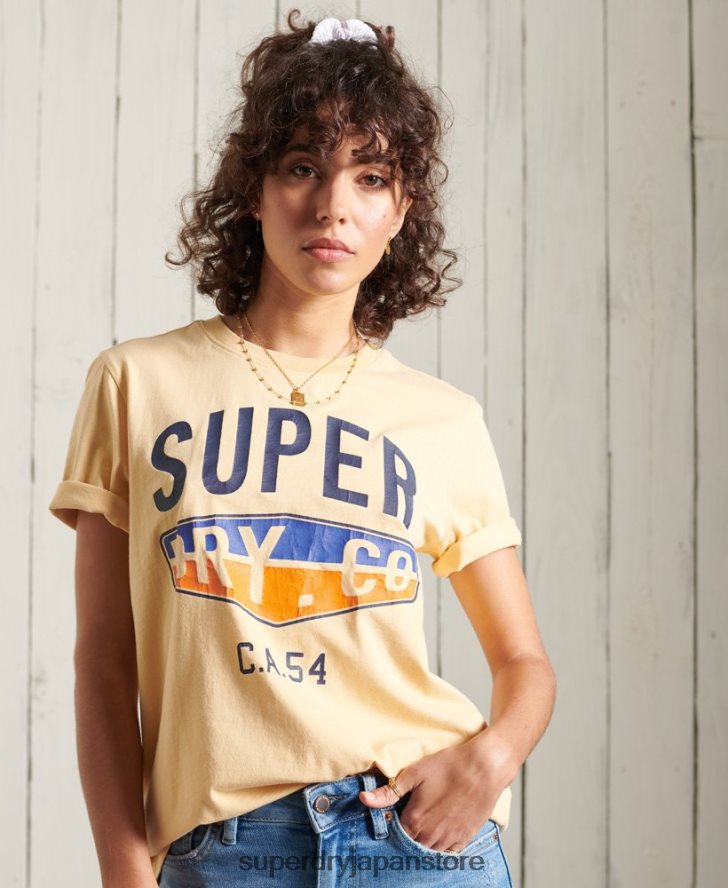 カリサーフクラシックTシャツ 女性 Superdry 衣類 黄色 2J62PZ6271