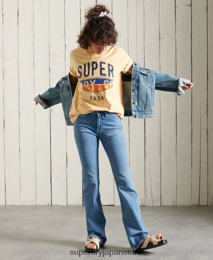 カリサーフクラシックTシャツ 女性 Superdry 衣類 黄色 2J62PZ6271