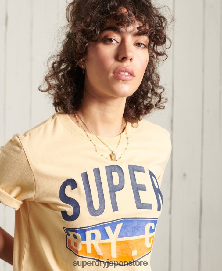 カリサーフクラシックTシャツ 女性 Superdry 衣類 黄色 2J62PZ6271