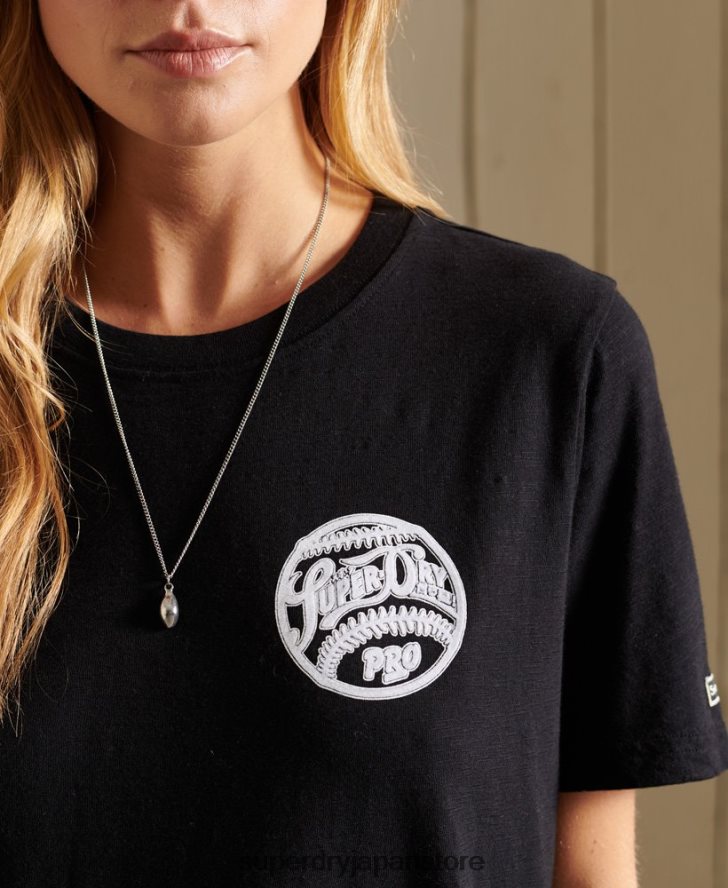 ブラックアウトTシャツ 女性 Superdry 衣類 黒 2J62PZ6274