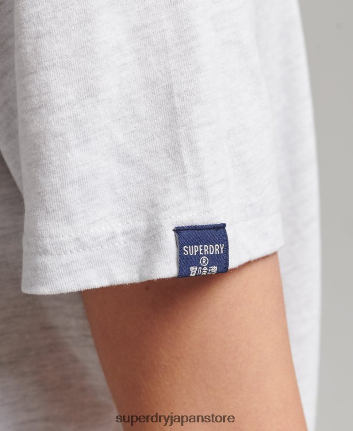 スクリプトスタイル フローラル Tシャツ 女性 Superdry 衣類 ライトグレー 2J62PZ6277