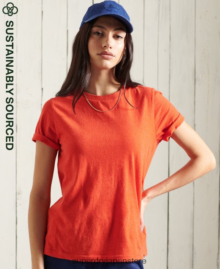 オーガニックコットン エッセンシャル Tシャツ 女性 Superdry 衣類 オレンジ 2J62PZ6280