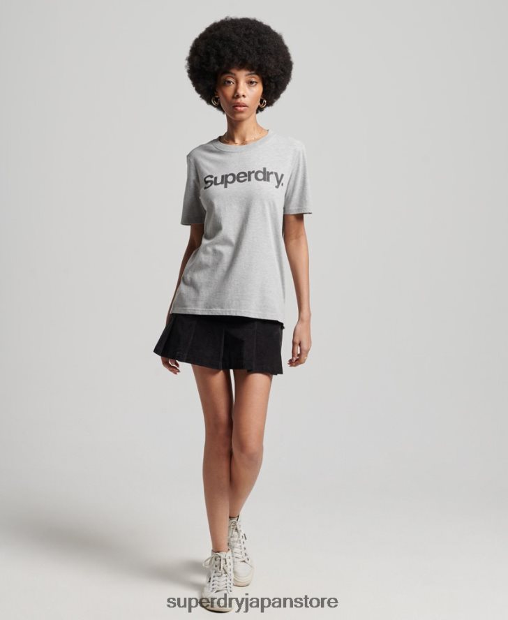 コアロゴTシャツ 女性 Superdry 衣類 ライトグレー 2J62PZ6281